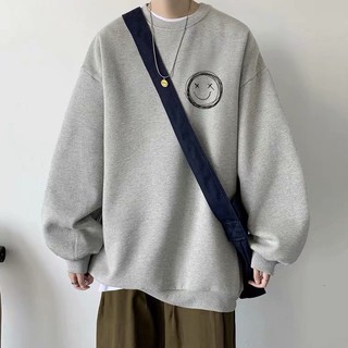 【M-5XL】 長袖T恤 上衣 潮流時尚印花長袖衛衣 韓版寬鬆衛衣大學t 男生衣著 休閒oversize大尺碼t恤