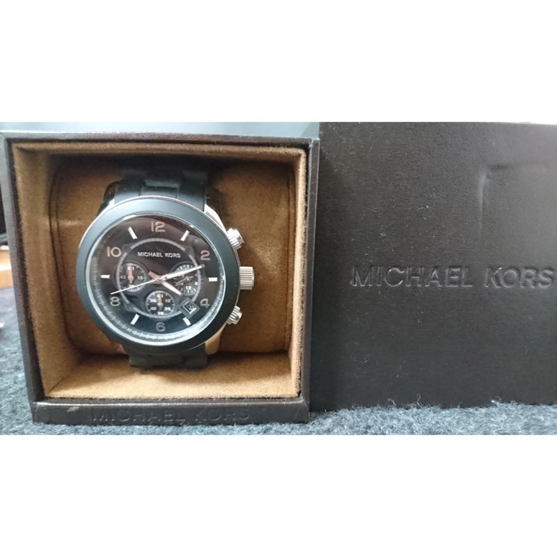 MICHAEL KORS美式風格三眼計時腕錶 黑色手錶 男錶女錶 MK8107
