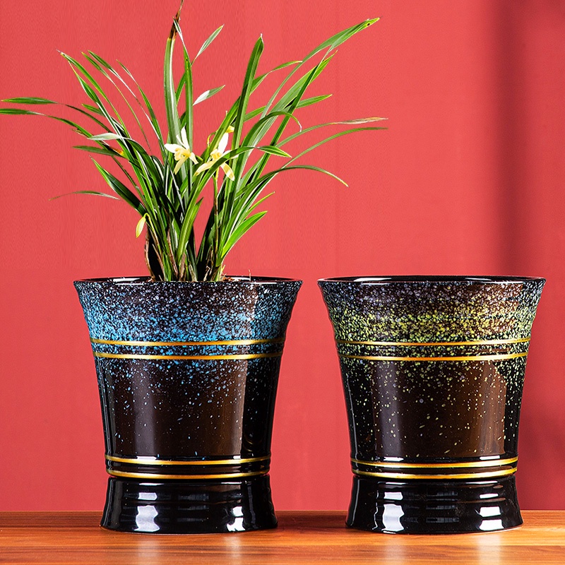 中國風花盆陶瓷簡約個性室內君子蘭花盆栽特大號透氣盆特價清倉 蝦皮購物