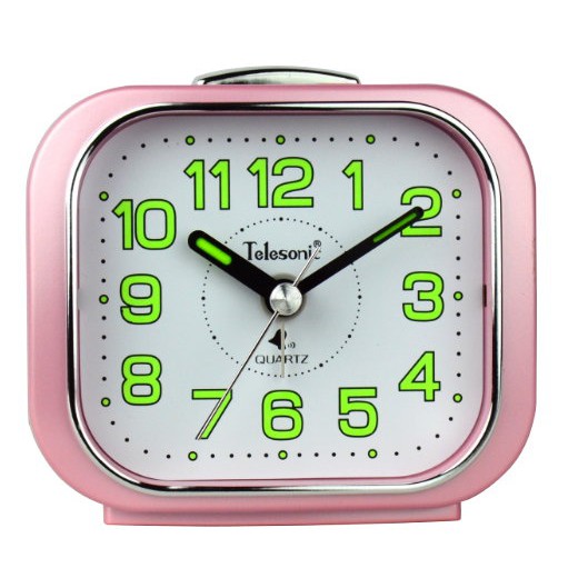 Telesonic/天王星鐘錶 簡單設計鬧鐘粉紅色