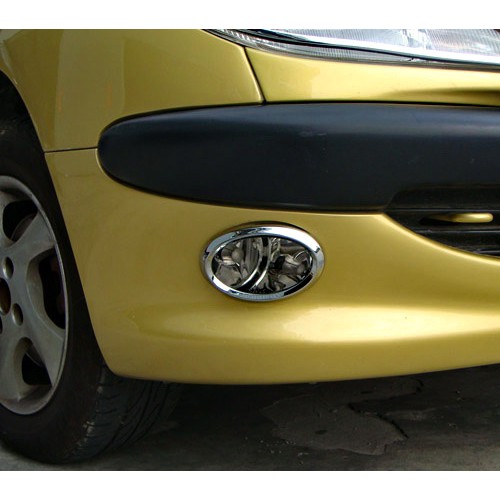 圓夢工廠 Peugeot 寶獅 206 206CC 1998~2014 改裝 鍍鉻銀 前保桿 霧燈框 霧燈飾框貼