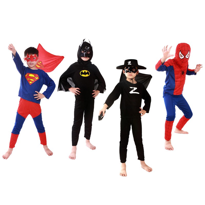 現貨 萬聖節衣服 復仇者聯盟服裝 超級英雄衣服 cosplay蜘蛛人 超人 蝙蝠俠 學校變裝派對 交換生日禮物