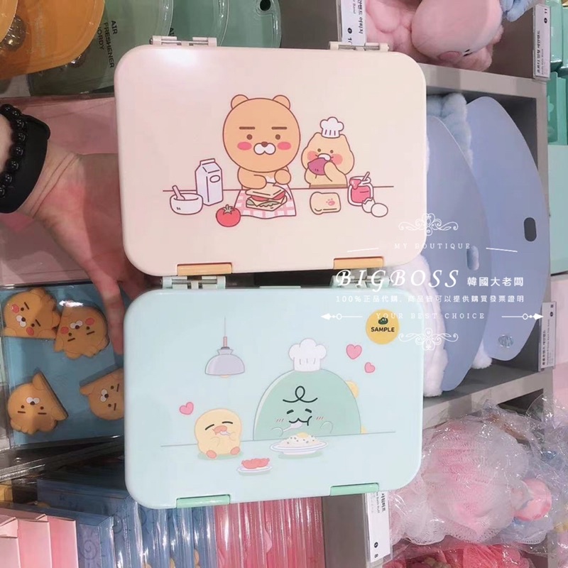 現貨🇰🇷韓國KAKAO FRIENDS 🇰🇷 萌趣多格層組裝便當盒 保冷袋 萊恩便當盒 萊恩保冷袋