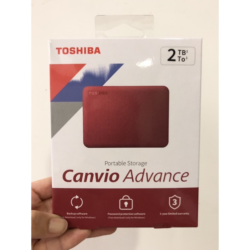 全新未拆 TOSHIBA 行動硬碟 Canvio Advance V10 2TB 2.5吋 紅 紅色 HDTCA20AR