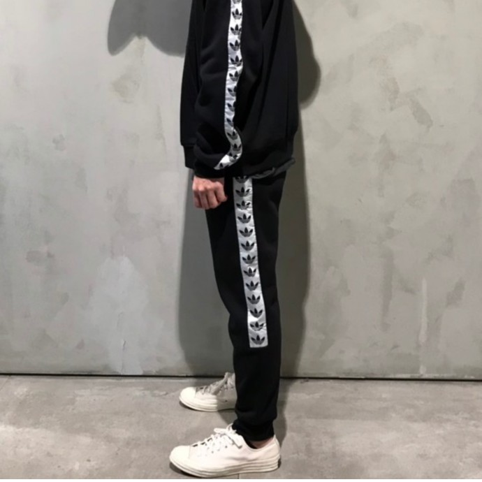 Adidas Originals Tape Fleece 三葉草黑色串標滾邊縮口拉鍊口袋棉質長褲DX1299 | 蝦皮購物