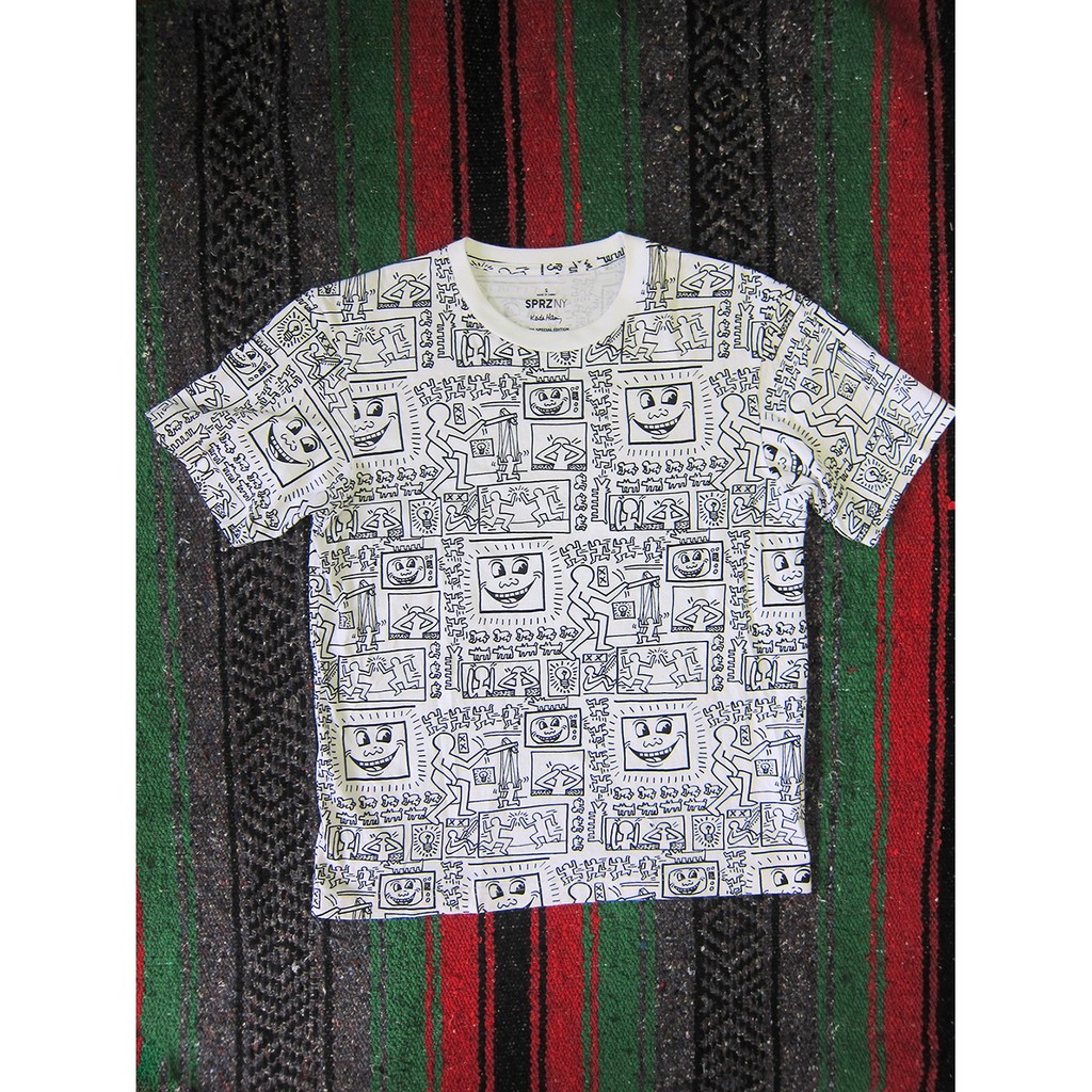 【二手】Uniqlo UT系列 SPRZ NY Keith Haring 短袖 白底滿版印花T恤 女生款式 尺寸：S號
