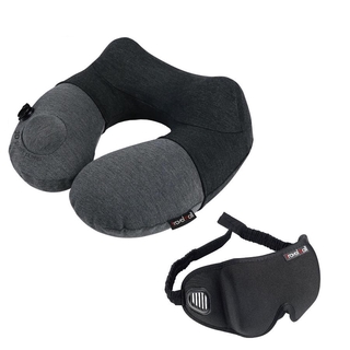 travelmall手動旅行充氣枕+眼罩 eslite誠品