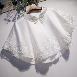 婚紗 禮服斗篷披肩 緞面披肩 配婚紗搭裙子遮肉套頭短外套無袖 空調衫