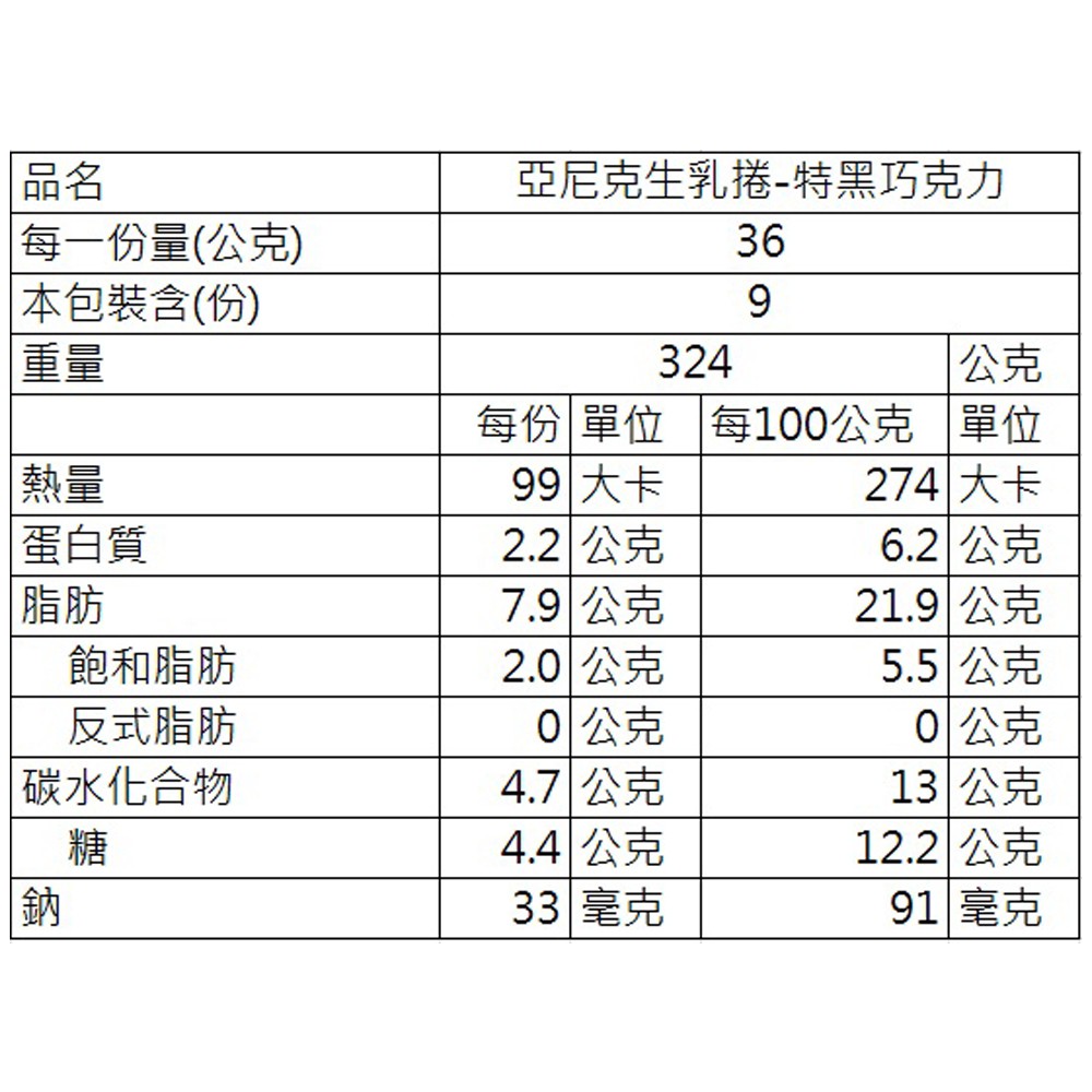 亞尼克 生乳捲 特黑巧克力 單條組 經典不敗 蝦皮購物