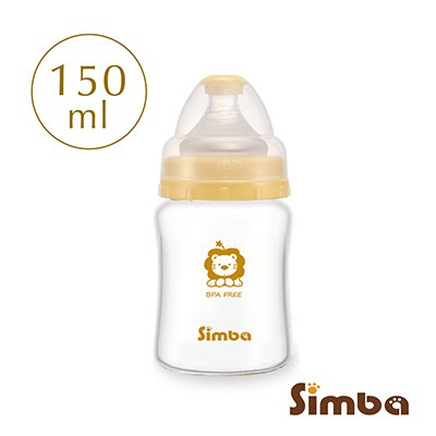 全新品 小獅王辛巴 超輕鑽寬口雙凹玻璃小奶瓶(150ml)
