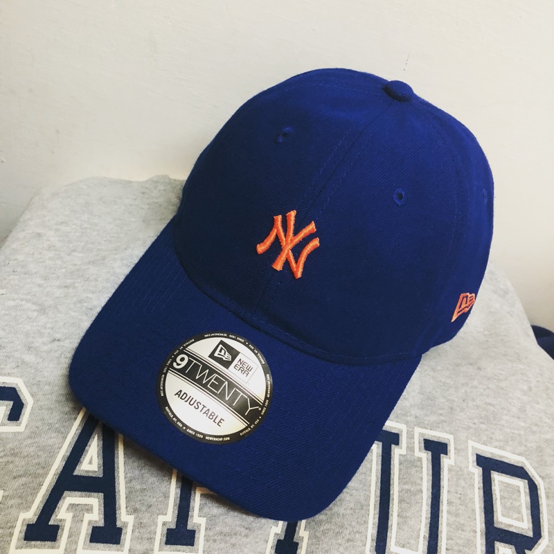 Newera 小logo NY棒球帽 藍 橘 類似 47 老帽 紐約洋基帽