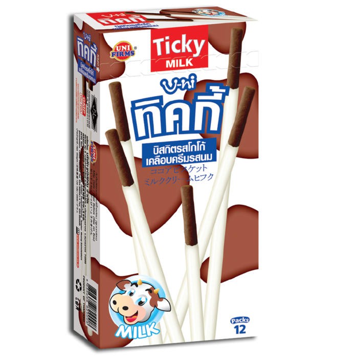 🔥現貨不用等🔥馬上出貨🔥泰國零食 Ticky 巧克力棒 巧克力/牛奶/草莓 大盒12入 Pocky