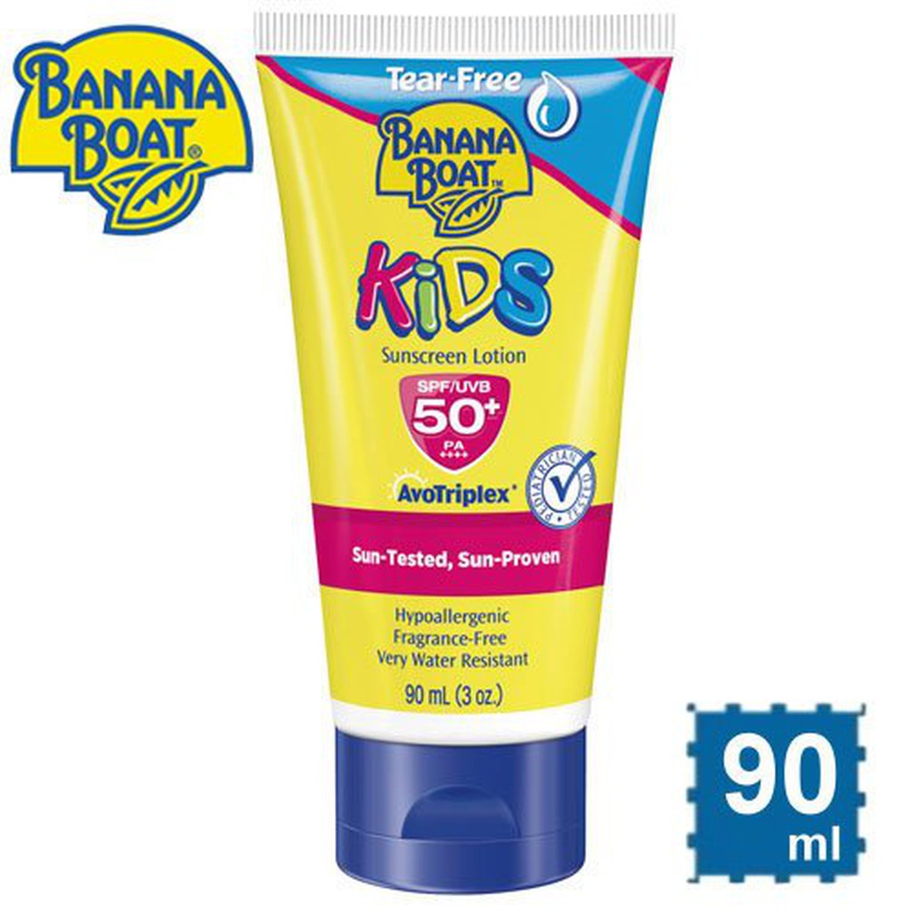 【Banana Boat 香蕉船 兒童系列 防曬乳液SPF50+(90ml/瓶)】產地美國