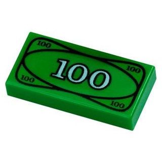 AndyPB 樂高LEGO 綠色 鈔票/美金/百元/印刷 1x2 [3069px7] 4295260 3069bpx7