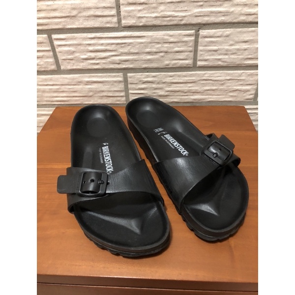 Birkenstock 二手 德國 勃肯EVA系列 Madrid 黑色 防水 單條拖鞋 38號