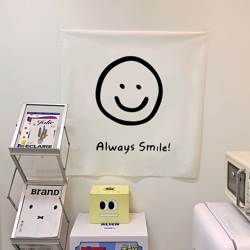 𝐅𝐞𝐢𝐲𝐚｜隔日到貨⚡ 笑臉 90*90cm 小掛布 掛布 拍攝道具背景布 背景布