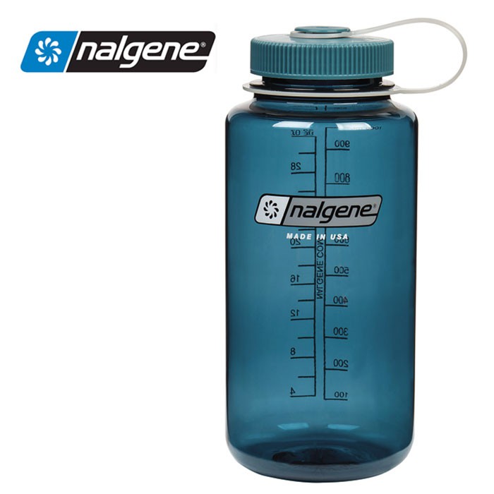 【Nalgene 美國】寬口水瓶 運動水壺 1000cc 軍藍色 (2178-2056)
