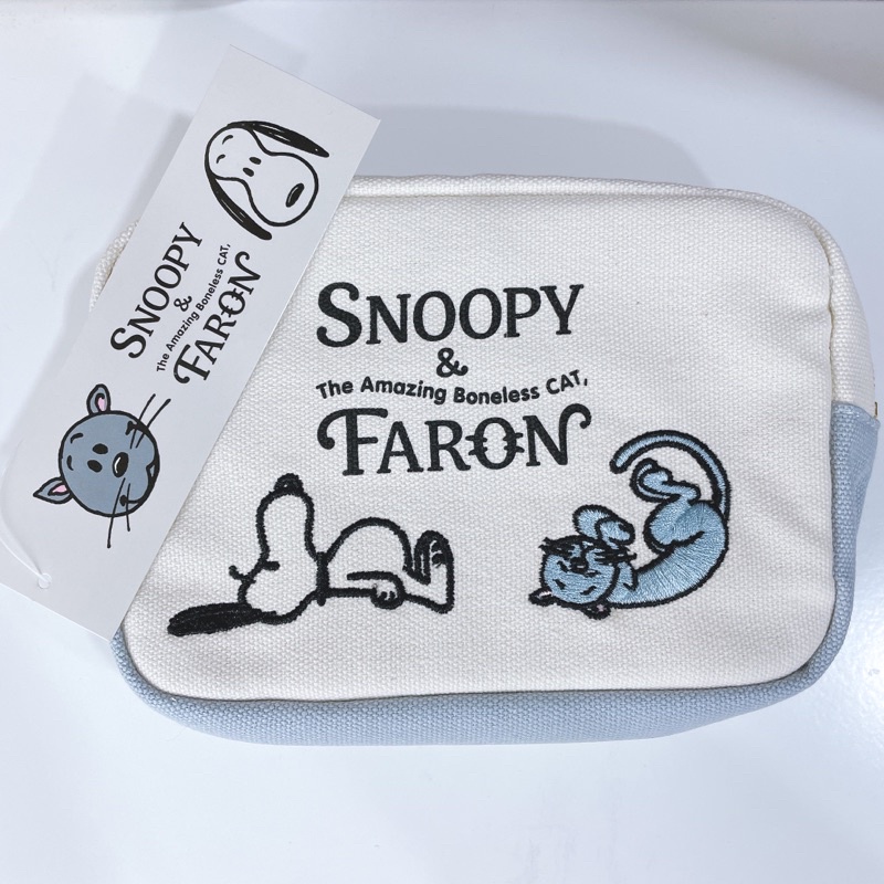 (全新)SNOOPY史努比與貓朋友法羅恩(Faron)化妝包 收納包