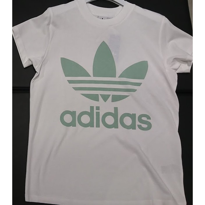 缺貨 2018 八月 ADIDAS ORIGINALS BIG TREFOIL TEE 短袖T恤 白綠 DH4428