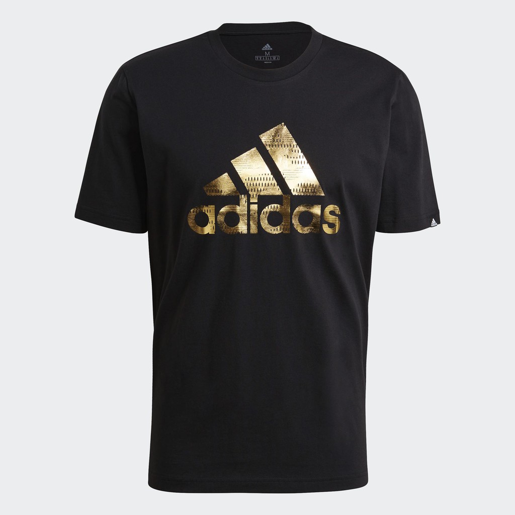 ADIDAS NEO 男款黑金基本LOGO短袖上衣 GV2913