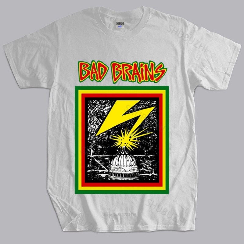 男士奢華棉質 T 恤 Bad Brains T 恤 - First Album Official Hardcore Bl