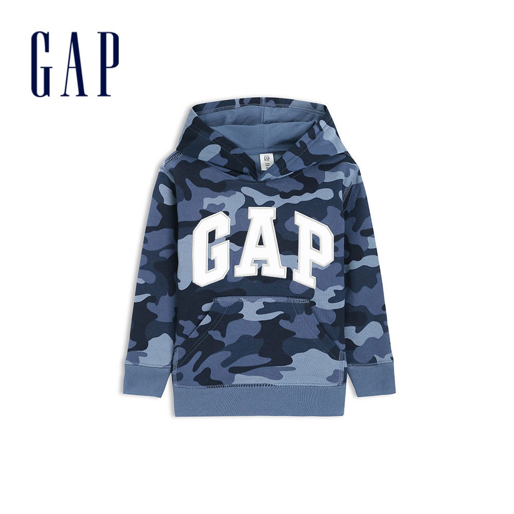 Gap 男幼童裝 Logo帽T-藍色迷彩(489904)