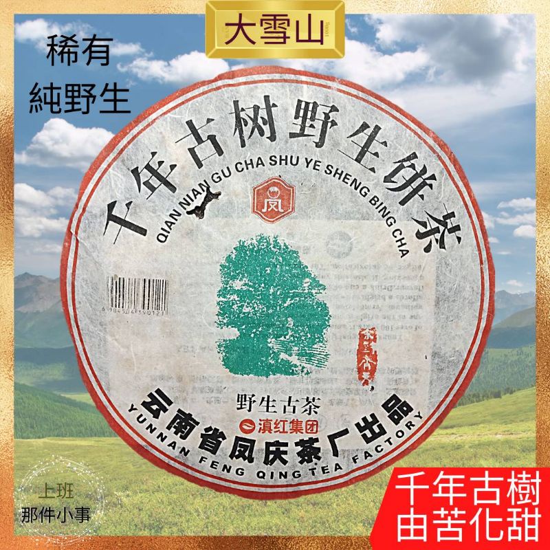 【上班那件小事】2003鳳慶茶廠“千年古樹野生餅茶”357g普洱生茶