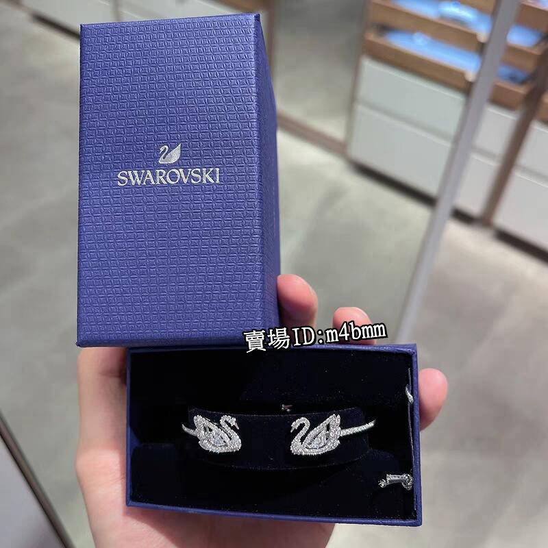 SWAROVSKI施華洛世奇 Swan 天鵝手鐲 125週年紀念款雙天鵝手環 開口手鐲 生日節日禮物 5520713