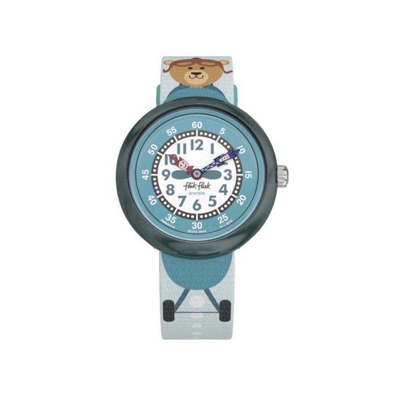 Swatch 品牌FlikFlak 瑞士錶 時鐘教學錶  FBNP119  換電池永久免費 男童防水手錶