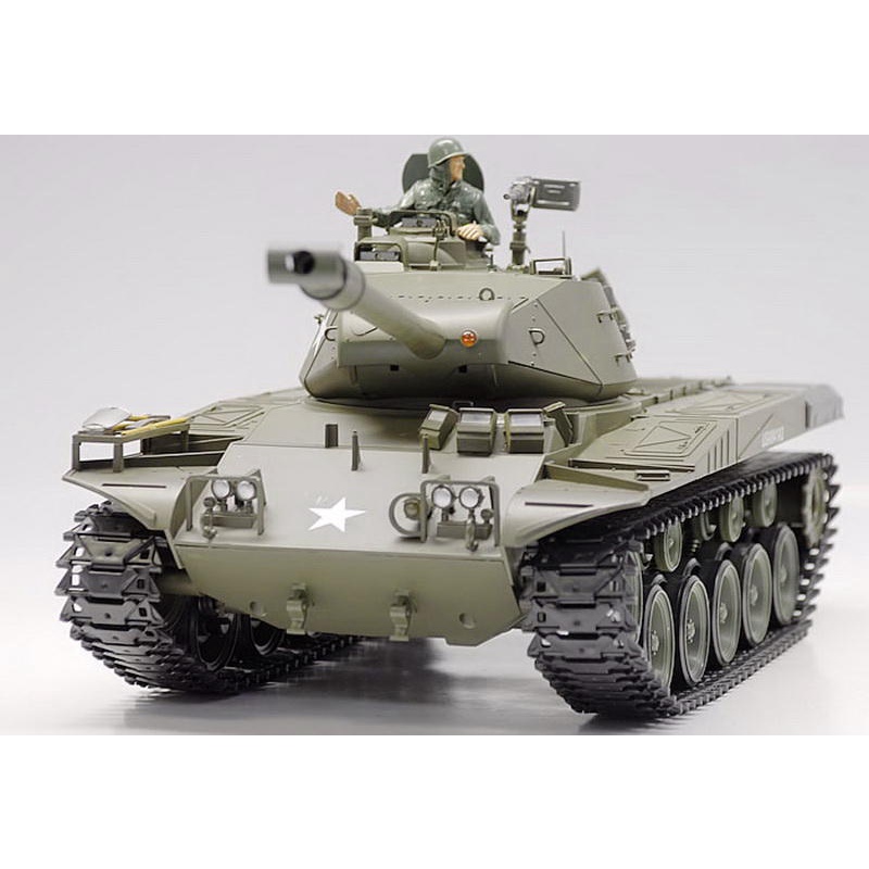 恆龍最新7.0版1:16美軍M41A3中型遙控坦克（3839）能冒煙仿真聲可BB彈射擊