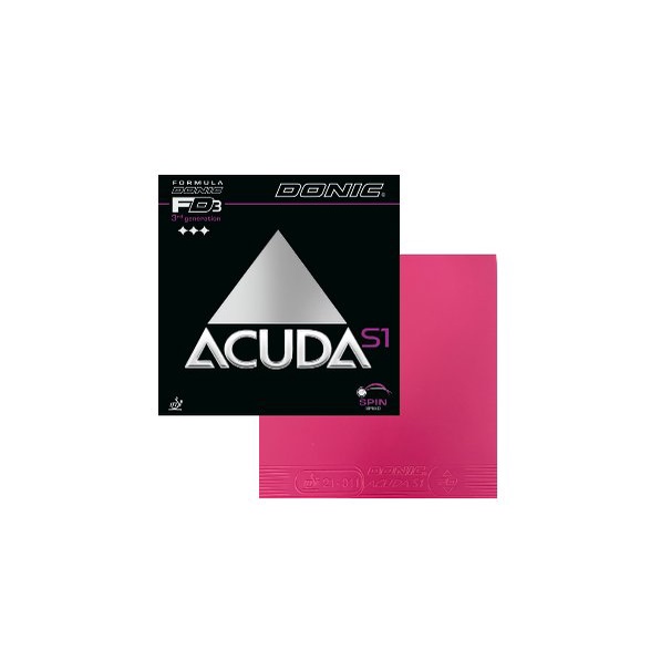 DONIC彩色膠皮ACUDA S1粉色桌球膠皮(千里達桌球網)