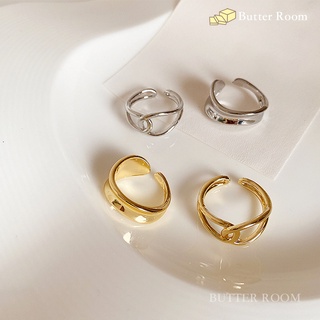 Butter Room 不規則交錯戒指兩件組 （金/銀） 臺灣出貨免運 交叉 線條 寬版 戒指
