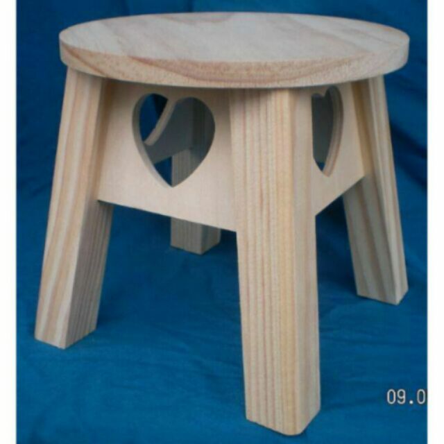 白松木心型小圓板凳 小圓椅 小木椅 圓木椅