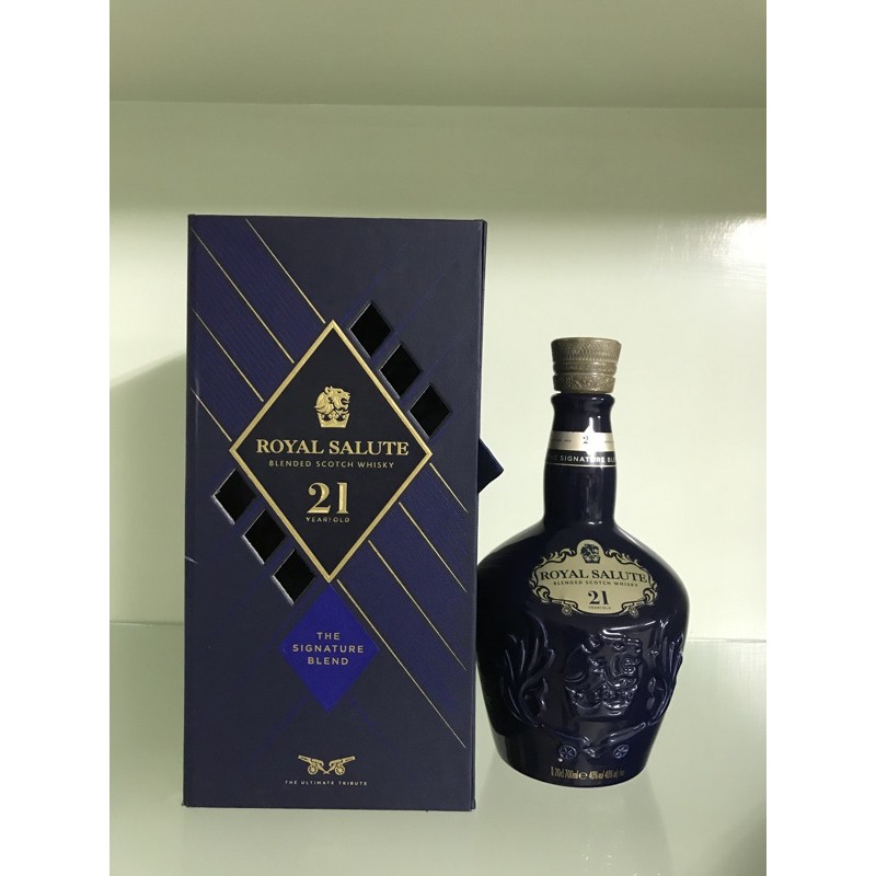 現貨皇家禮炮21年調和式蘇格蘭威士忌藍色空酒瓶 容量0 7公升 含紙盒 二手 蝦皮購物