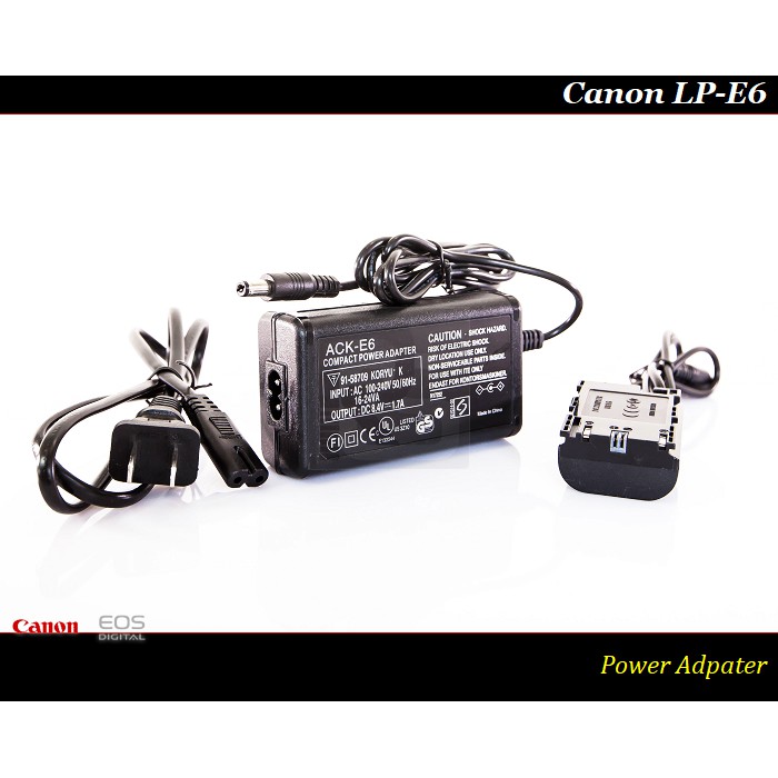 【台灣現貨】全新Canon LP-E6 假電池/電源供應器/ LP-E6N / 5D2/5D3/6D/ E6N