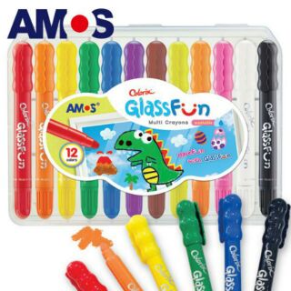 韓國AMOS 12色多功能玻璃蠟筆（台灣總代理公司貨）光滑面可畫 好清洗●小幫幫福利社現貨供應●
