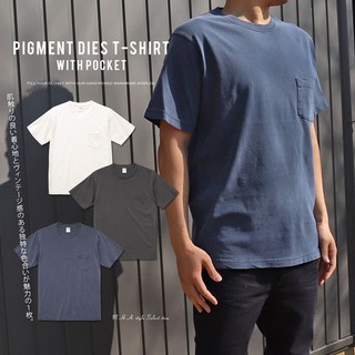 United Athle 5.6oz Indigo 米白 牛仔丹寧 藍染 石洗 純棉 口袋 短T【502901】