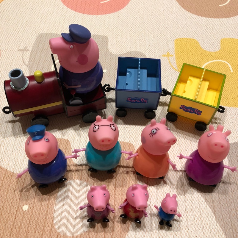 正版佩佩豬peppapig 火車組玩具