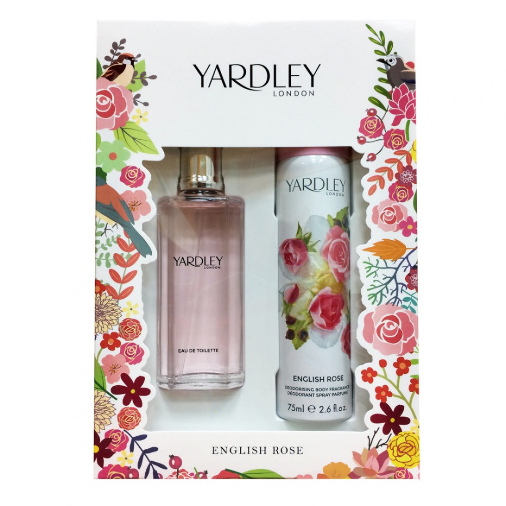 YARDLEY雅麗英國玫瑰女性淡香水禮盒(淡香水50ml+身體噴霧75ml)  Vivo薇朵