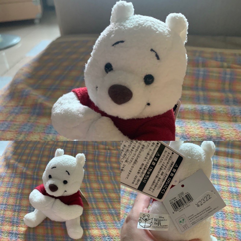 東京小熊維尼咖啡館期間限定稀有白色頭部可動熊（全新正版）