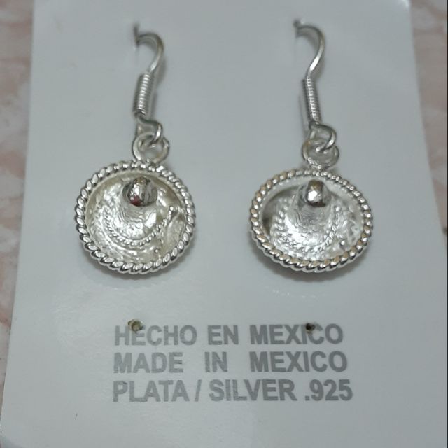 全新~925純銀耳環 ~ 墨西哥帽特色 耳環 ，墨西哥帶回 ，只有一對