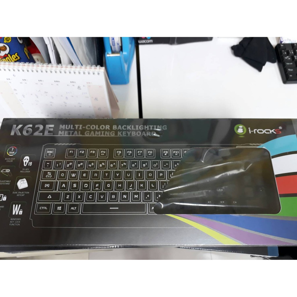 艾芮克 i-rocks K62E 多彩 背光 電競 鍵盤 19鍵 無衝突 高質感金屬面版 黑色 2年保固