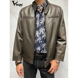 【VOGIE Leathers 公司貨】超質感羊皮柔軟雙口袋立領皮衣外套