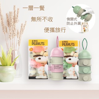 SNOOPY 史努比 嬰兒便攜式大容量奶粉分裝盒 分隔盒 分裝盒 奶粉盒（兩色可選）