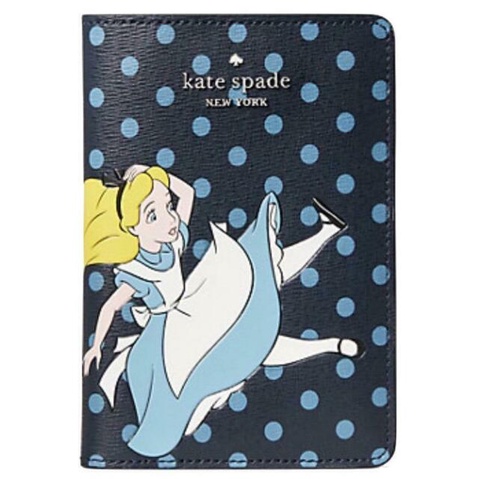 全新轉售雪莉美國連線代購 美國Kate Spade Disney Alice 愛麗絲聯名款愛麗絲護照套 護照夾 限量版
