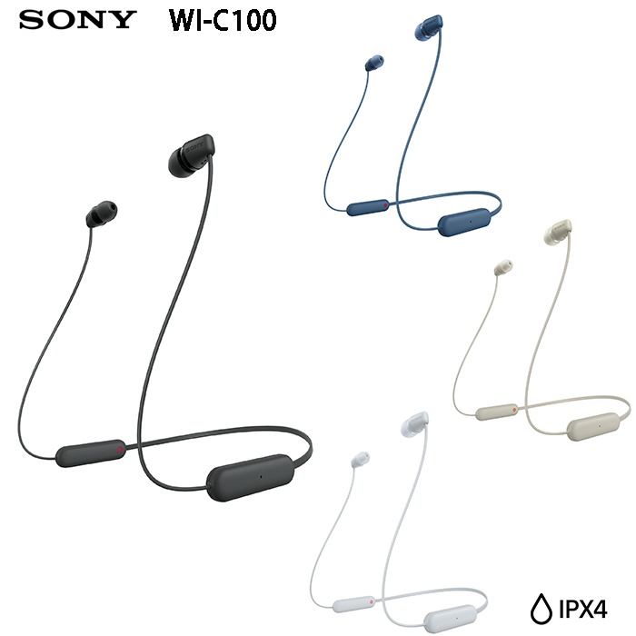 [羽毛耳機館]Sony WI-C100  藍牙頸掛入耳式耳機 公司貨一年保固