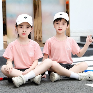 上衣+褲子 夏季兒童套裝男女童短袖短褲套裝中兒童透氣寬鬆戶外運動籃球服