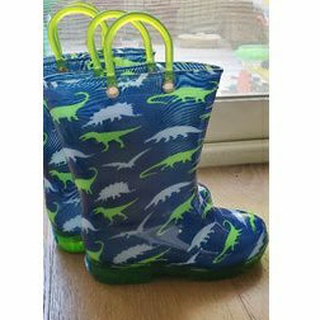 美國熱賣 ZOOGS 兒童防水發光恐龍雨靴雨鞋拉把手 多尺寸