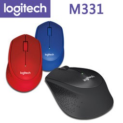 Logitech 羅技 M331 SILENT PLUS 無線滑鼠 (黑、紅、藍)