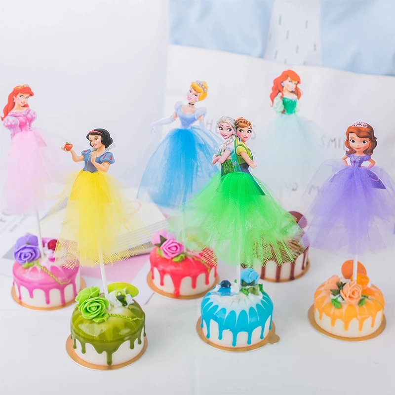 1 件裝公主蛋糕裝飾 Anna、Ariel、Cinderella、Elsa、Sofia、Snow White 女孩派對用